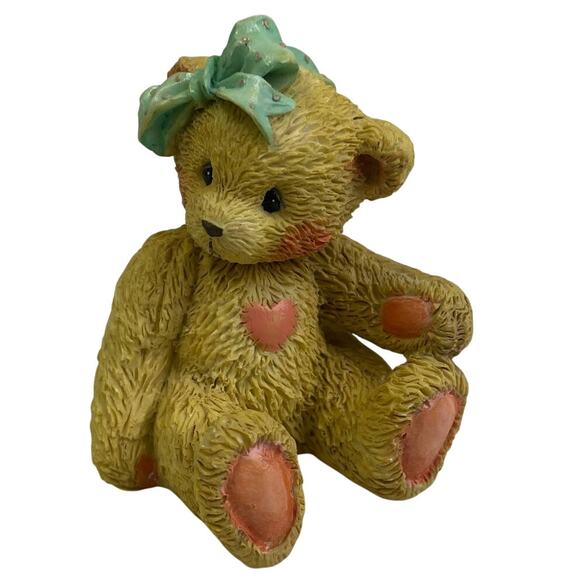 Vintage 1991 Cherished Teddies Jacki 950432 Hugs & Kisses Teddy Bear Figurine - Picture 1 of 4